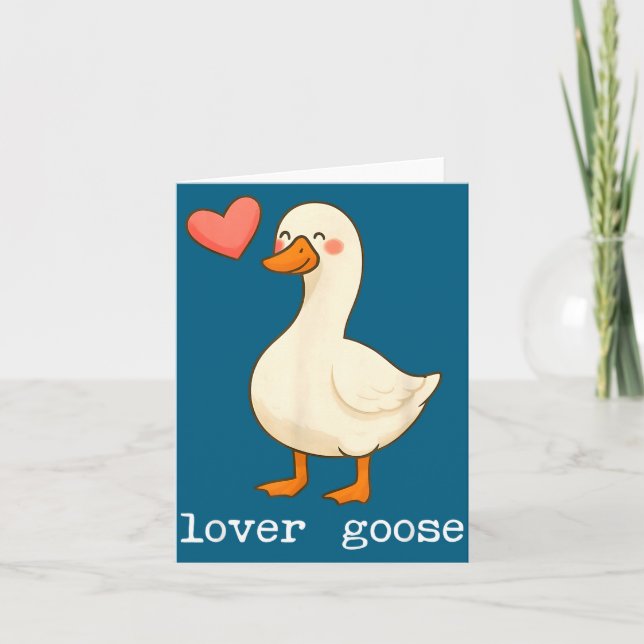 Lover Goose And Fighter Goose, Funny Couple Goose  Card (Front)