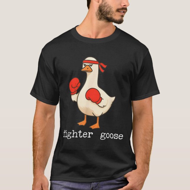 Lover Goose And Fighter Goose, Funny Couple Goose  T-Shirt (Front)