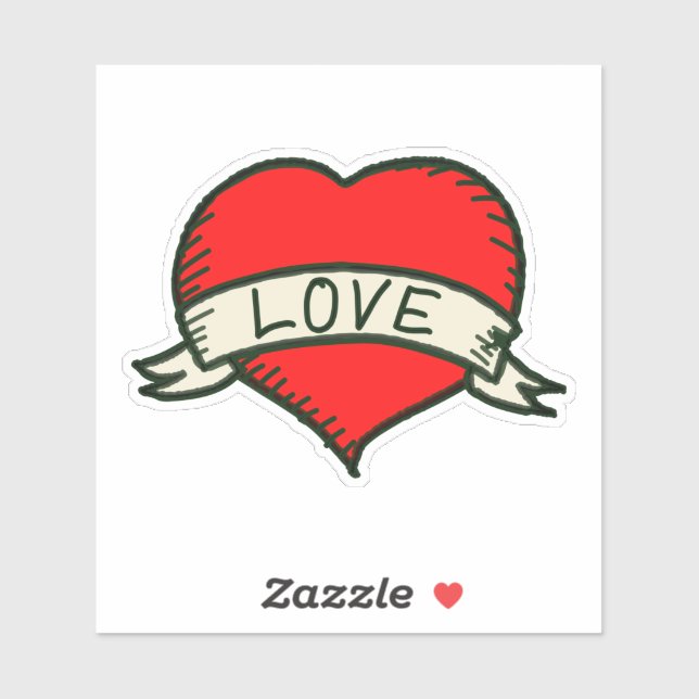 Lover Heart Shape Drawing Sticker (Sheet)