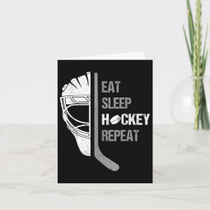 Lover Hockey Eat Sleep Hockey Repeat Christmas For Card