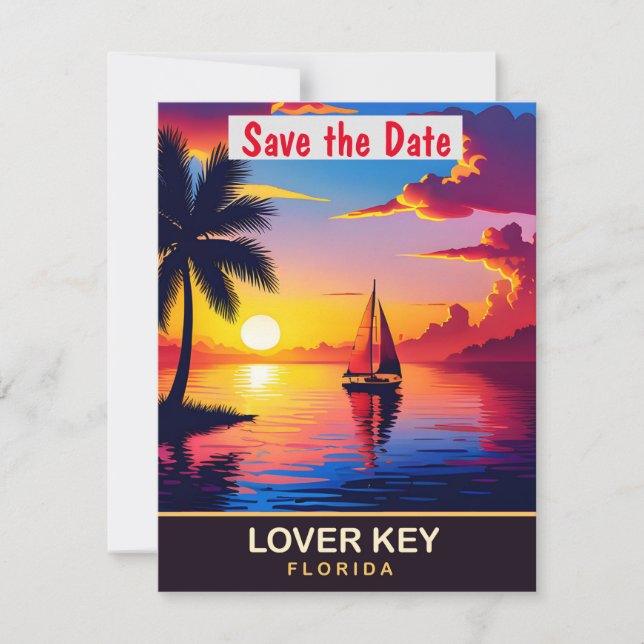 Lover Key Florida Romantic Wedding Invitation (Front)