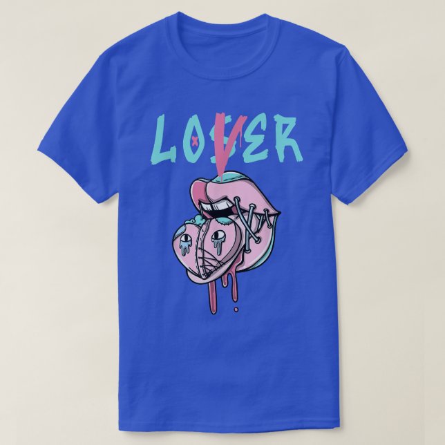 Lover Loser Pink Pastel Goth Heart Lips Costume Ha T-Shirt (Design Front)