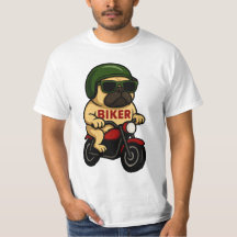 Lover Motorcycle Pug Biker Vintage Birthday Party