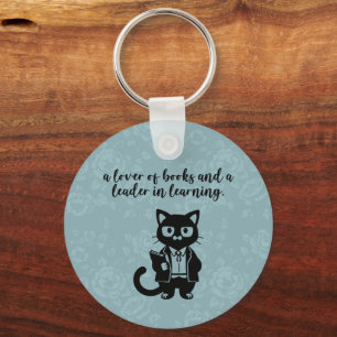 Lover Of Books Leader In Learning Educator Keychain