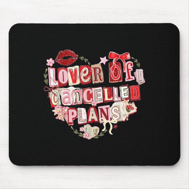 Lover of canceled plans funny introvert design cut mouse pad (Front)