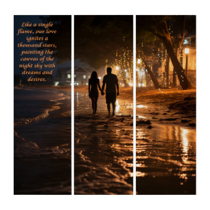 Lover on the beach triptych