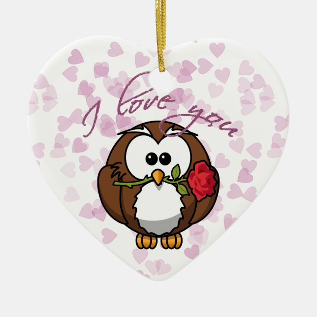lover owl ceramic ornament (Front)