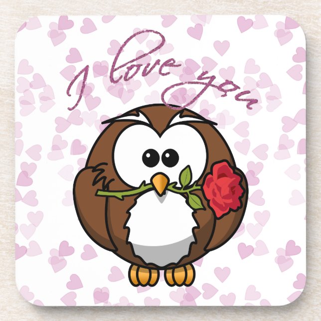 lover owl drink coaster (Front)