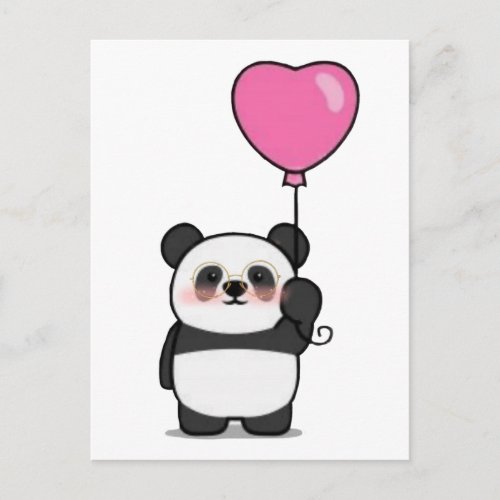 Lover panda  Valentines Day postcard