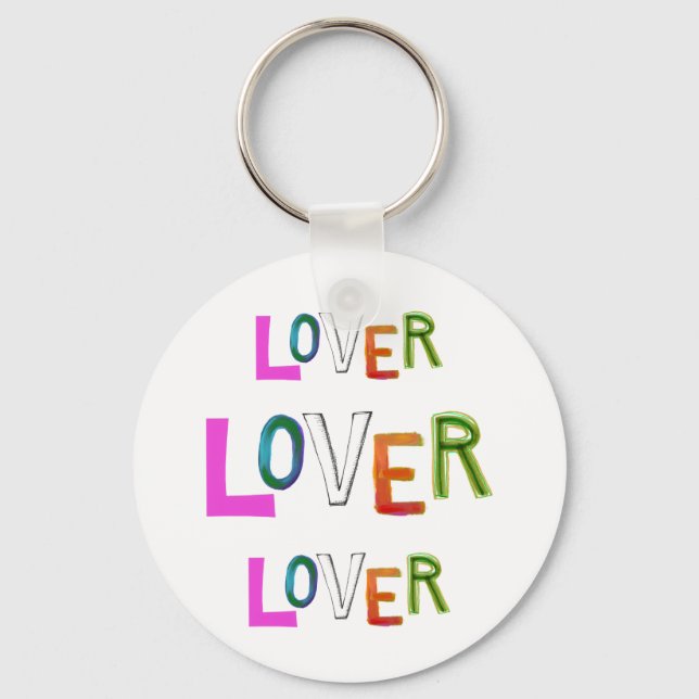 Lover partner girlfriend boyfriend spouse word art keychain (Front)
