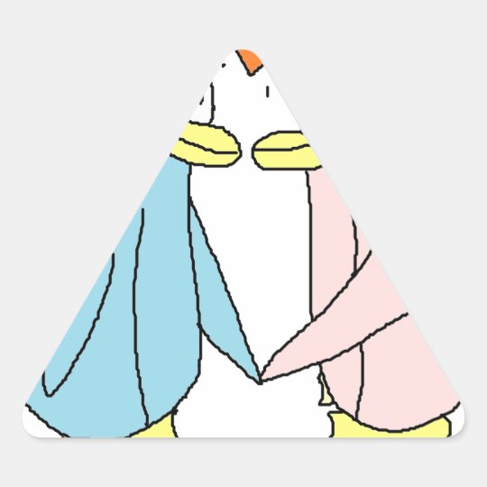 Lover Penguins Triangle Sticker