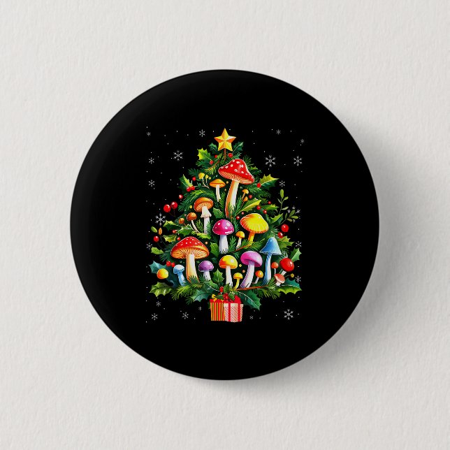 Lover Xmas Mushroom Christmas Tree  Button (Front)