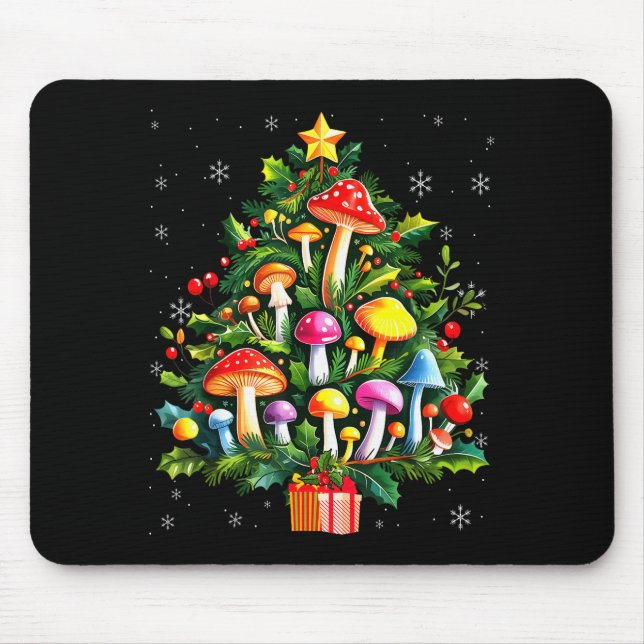 Lover Xmas Mushroom Christmas Tree  Mouse Pad (Front)