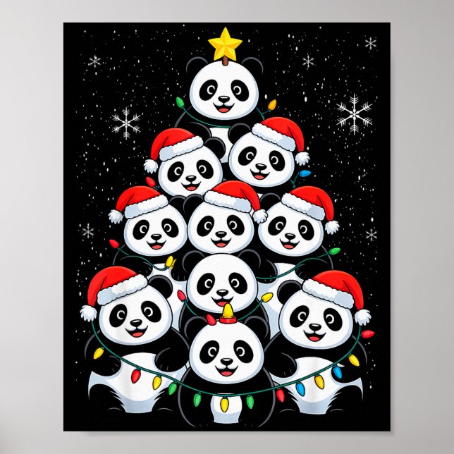 Lover Xmas Panda Christmas Tree  Poster (Front)