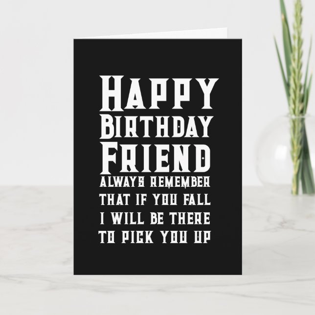 lover You Fall Funny Happy Birthday Friend Card (Front)