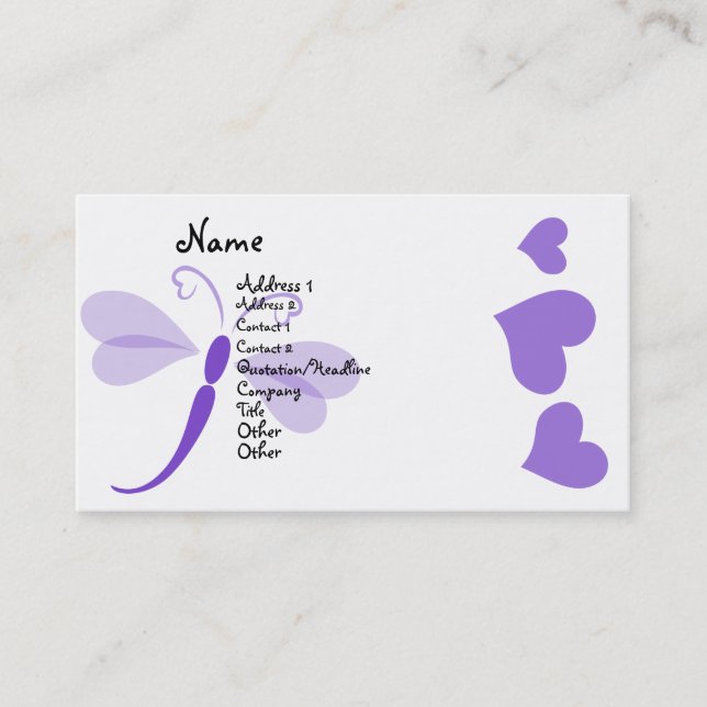 Loverly Dragonfly Business Card (Front)