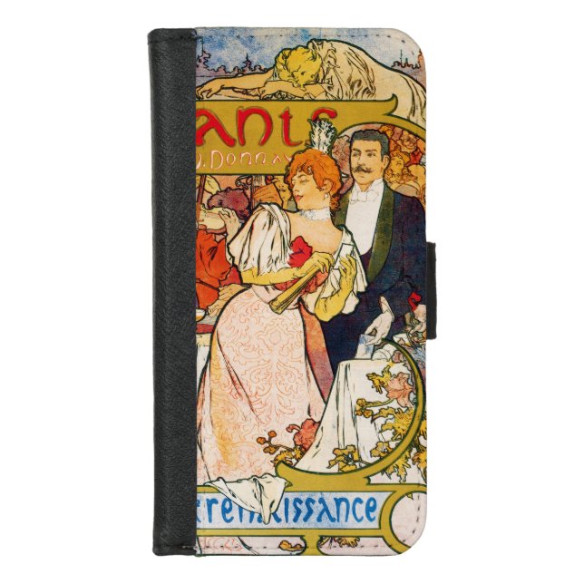 Lovers, Alphonse Mucha iPhone Wallet Case (Front)