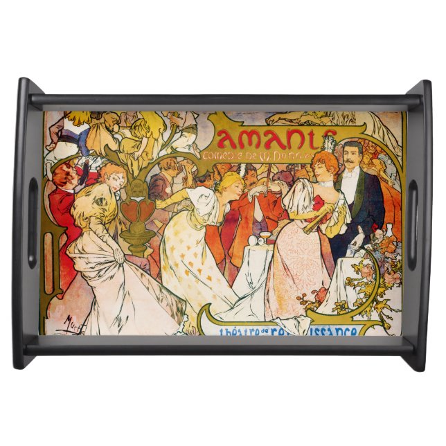 Lovers, Alphonse Mucha Serving Tray (Front)