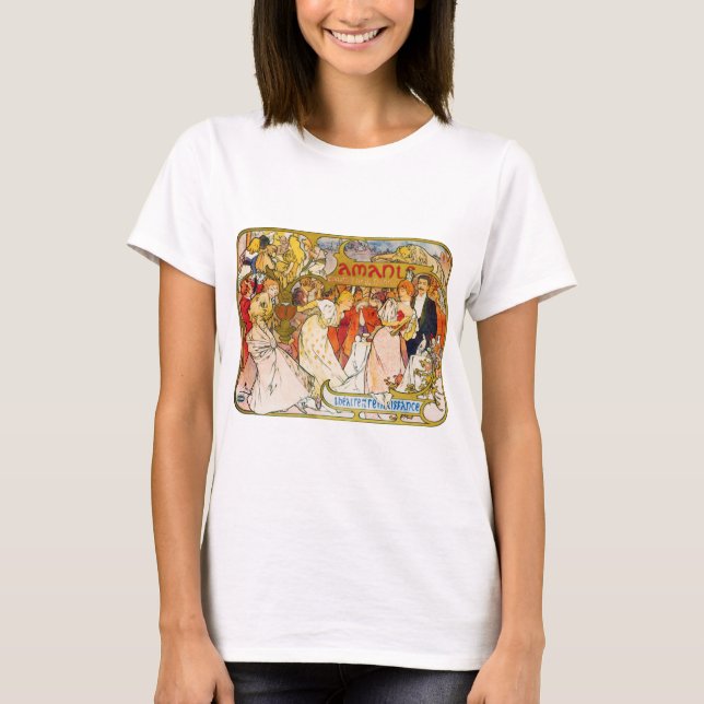 Lovers, Alphonse Mucha T-Shirt (Front)