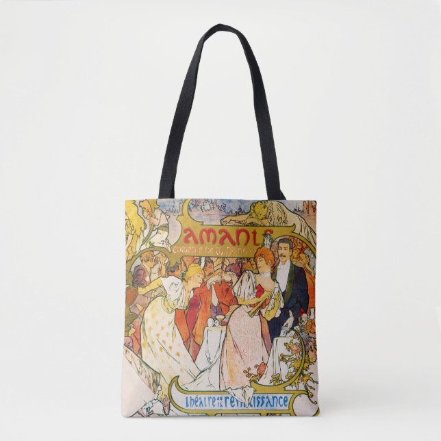 Lovers, Alphonse Mucha Tote Bag (Front)