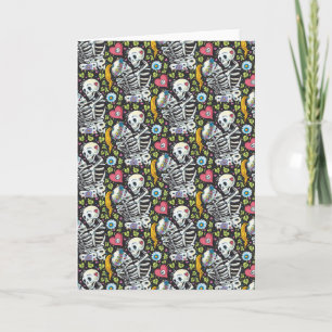 LOVERS AMONG THE IVY, SWEETHEART SKELETONS EMBRACE CARD