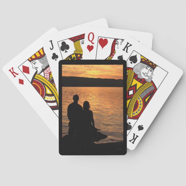 Lovers at Sunset Lake Playing Cards (Back)