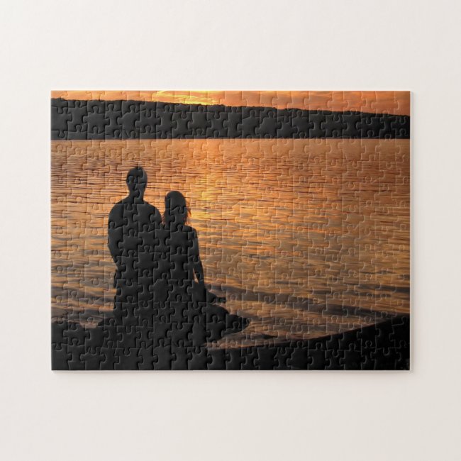 Lovers at Sunset Lake Puzzle
