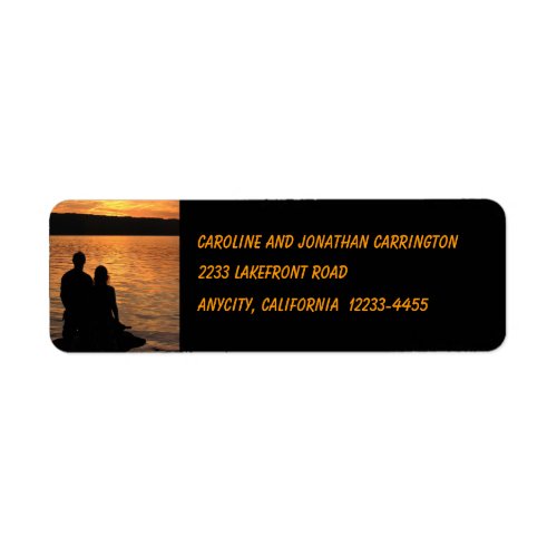 Lovers at Sunset Lake Return Address Label