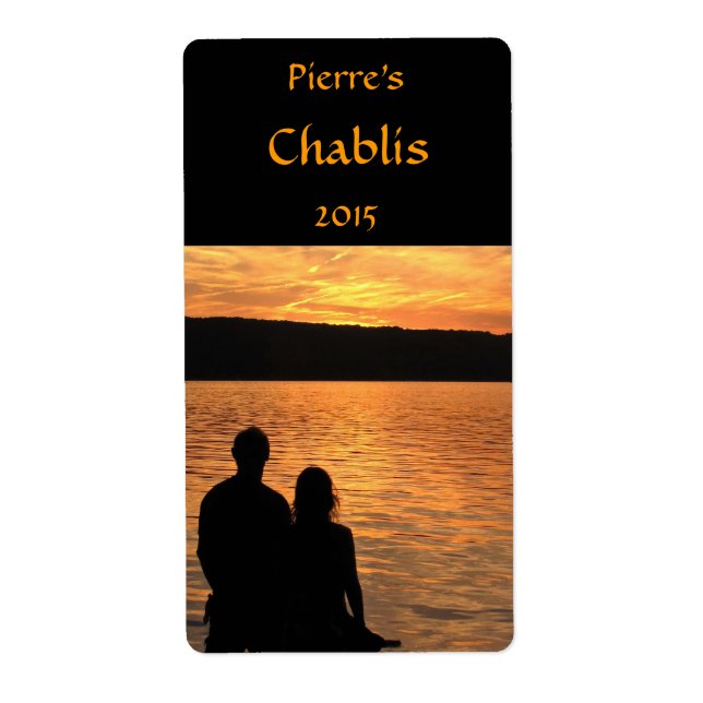 Lovers at Sunset Lake Wine Label (Front)
