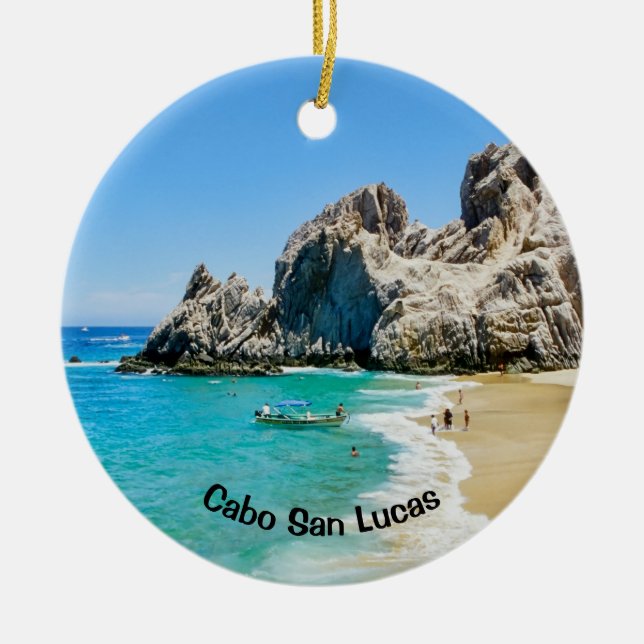 Lovers Beach, Cabo San Lucas Ceramic Ornament (Front)