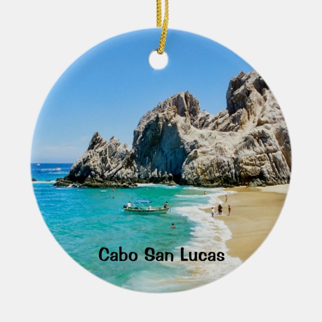 Lovers Beach, Cabo San Lucas Ceramic Ornament (Front)