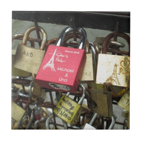 Lovers Bridge _ Paris Love Locks France _ Zoom in Tile