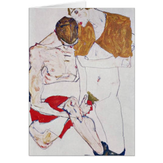Lovers By Egon Schiele Cards