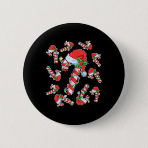 Lovers Candy Cane Santa Christmas Funny Xmas Light Button