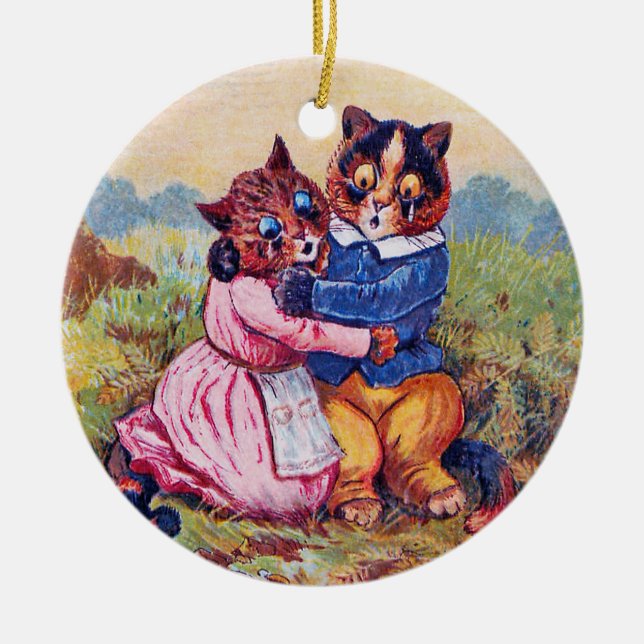 Lovers Cat (Strong Emotion), Louis Wain Ceramic Ornament (Front)