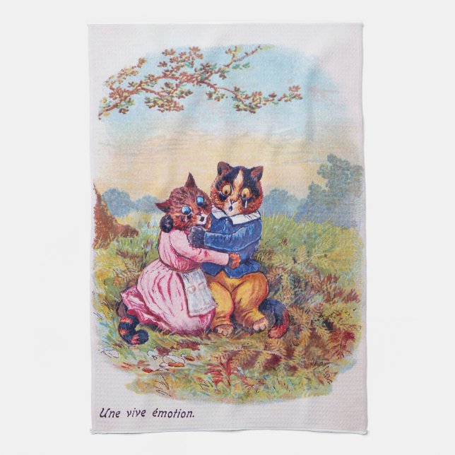 Lovers Cat (Strong Emotion), Louis Wain Kitchen Towel (Vertical)