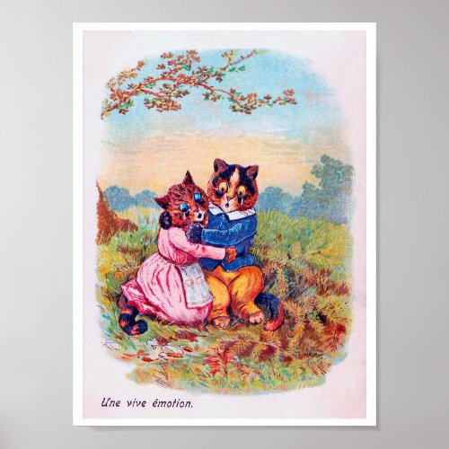 Lovers Cat Strong Emotion Louis Wain Poster