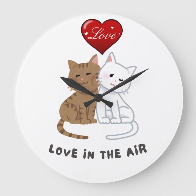 Lovers' Cat Wall Clock (Front)