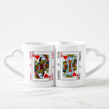 Lovers' Coffee Mug Set KING and QUEEN of HEARTS