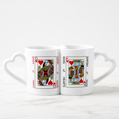 Lovers Coffee Mug Set KING and QUEEN of HEARTS