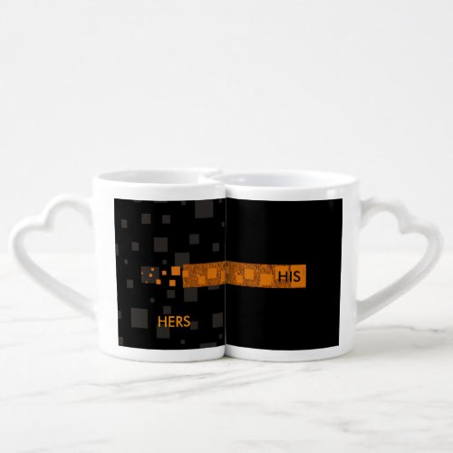 Lovers coupling embrace climax orange black thrust coffee mug set