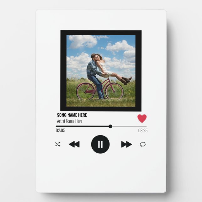 Lovers Custom Personalized Photo Our Song Plaque (Front)