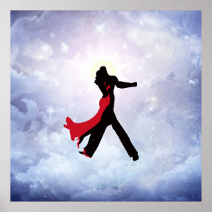 Lovers dancing in the love star poster