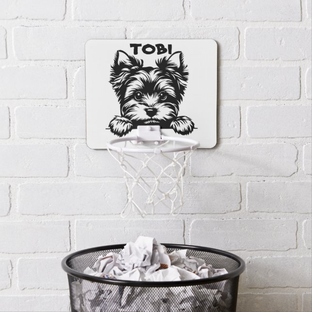 Lovers dog York Tobi funny gift Mini Basketball Hoop (In Situ)