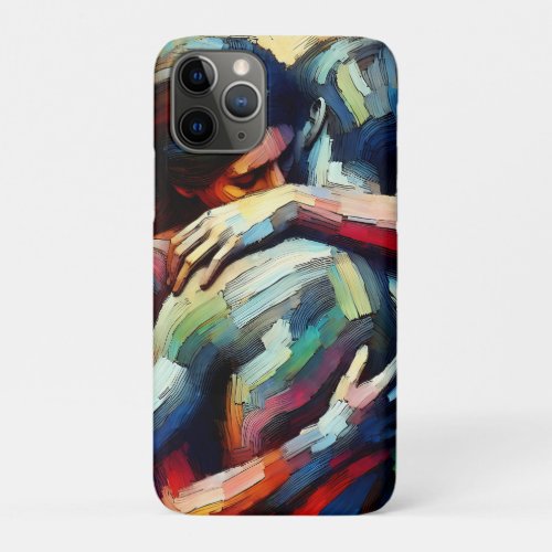 Lovers Embracing ai Oil Paint Style iPhone 11 Pro Case