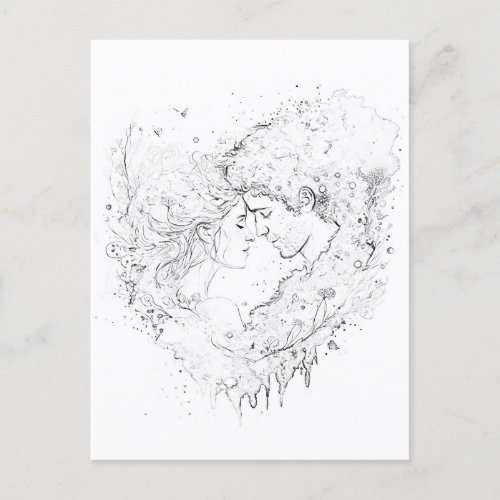 LOVERS HEART Couple Dating   Postcard