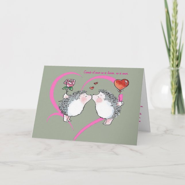 Lovers hedgehogs holiday card (Front)