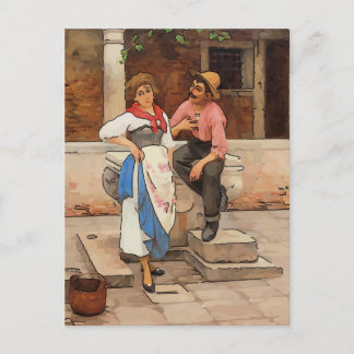 Lovers In a Courtyard Postcard