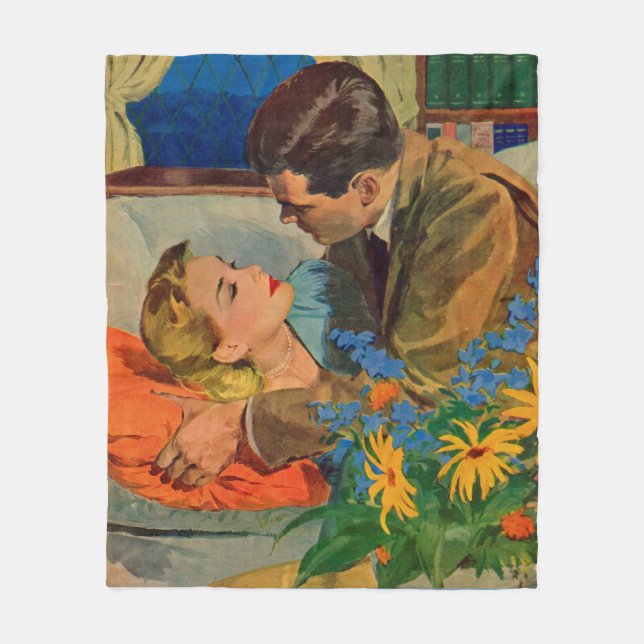 Lovers in Love Fleece Blanket (Front)