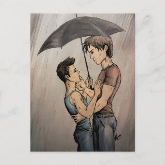 Lovers in the Rain Postcard